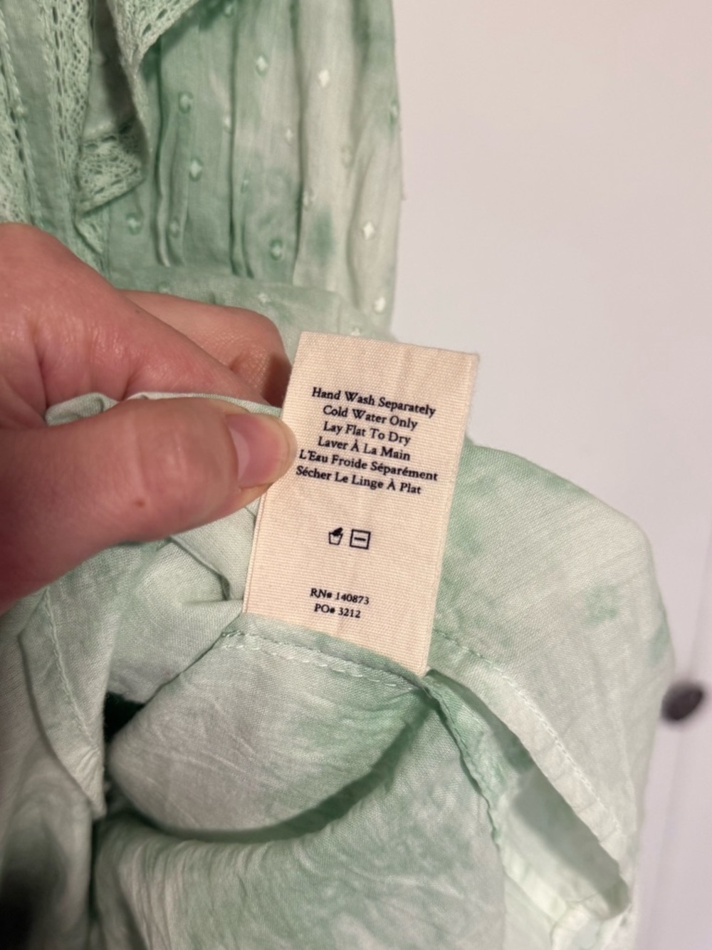 LoveShackFancy Natasha Ruffle Mini Dress size XS in preppy green - Picture 9 of 9